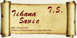 Tihana Savić vizit kartica
